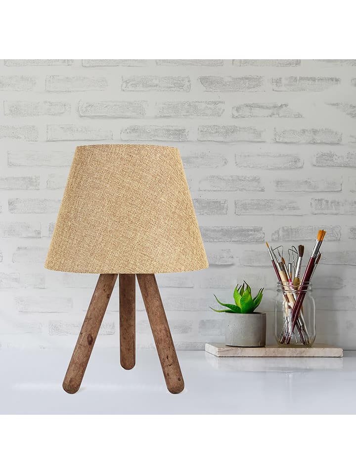 ABERTO DESIGN Lampa stołowa w kolorze beżowo-jasnobrązowym - wys. 33 x Ø 22 cm rozmiar: onesize
