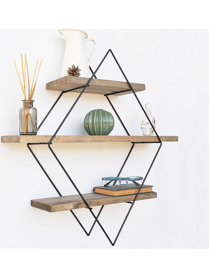 Scandinavia Concept Regał ścienny w kolorze czarno-brązowym - 42 x 62 x 15 cm rozmiar: onesize