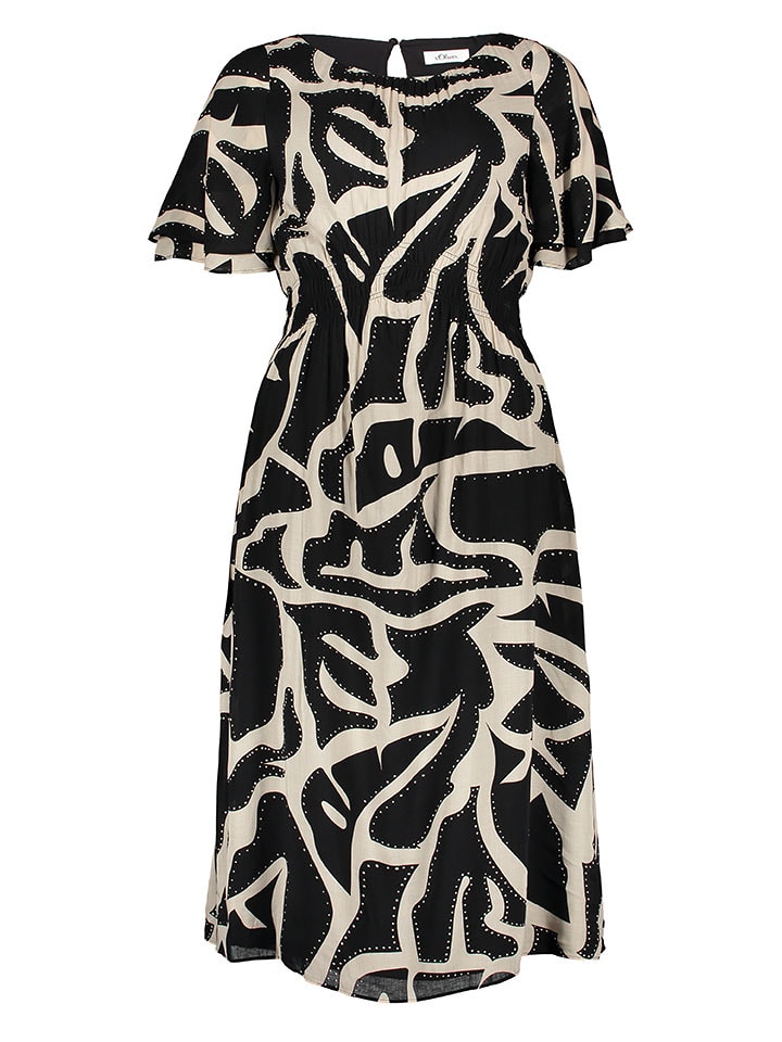 s.Oliver Sukienka w kolorze czarno-beżowym rozmiar: 40