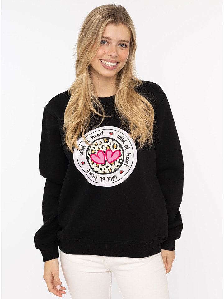 Zwillingsherz Bluza "Romy" w kolorze czarnym rozmiar: L/XL