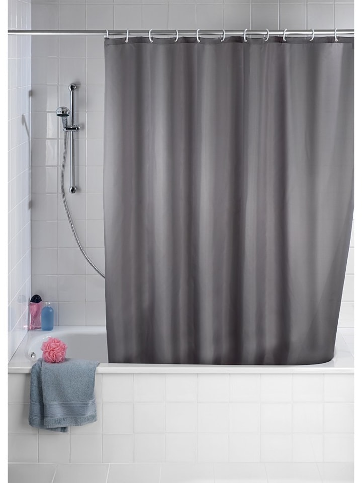 Wenko Zasłona prysznicowa "Uni" w kolorze szarym - 200 x 180 cm rozmiar: onesize
