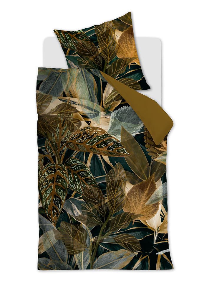Beddinghouse Komplet pościeli renforcé "Velvetleaf" w kolorze jasnobrązowym rozmiar: 155x220 cm