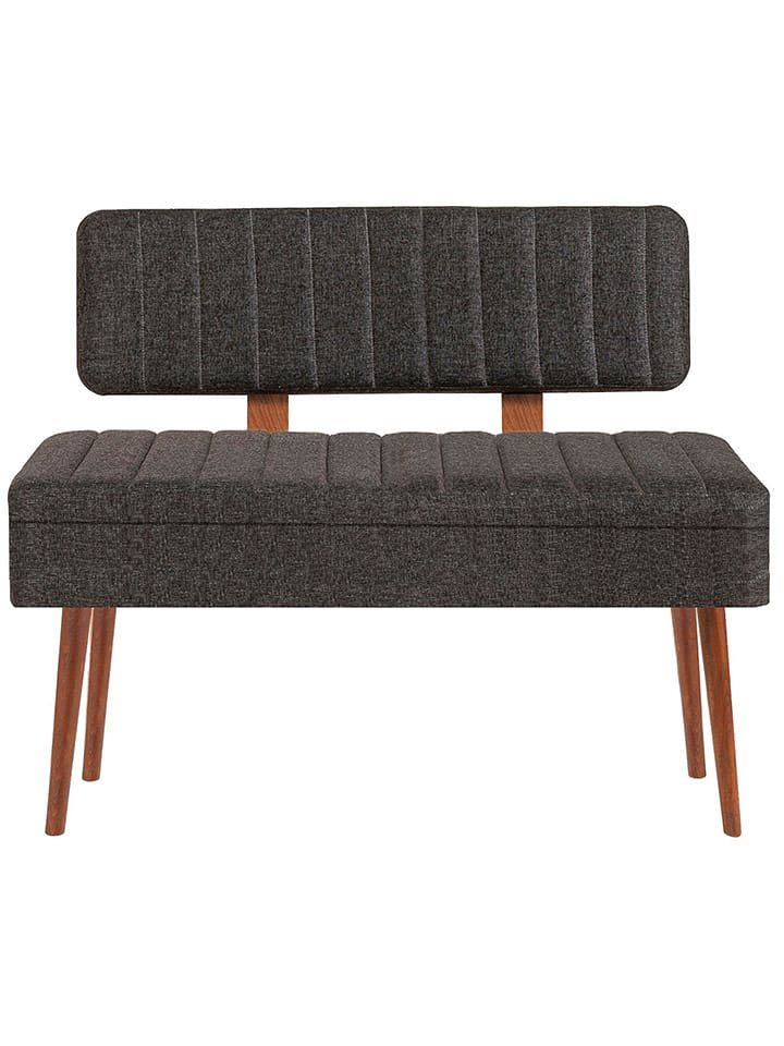 Evila Ławka "Vina" w kolorze antracytowo-brązowym ze schowkiem - 90 x 40 x 39 cm rozmiar: onesize