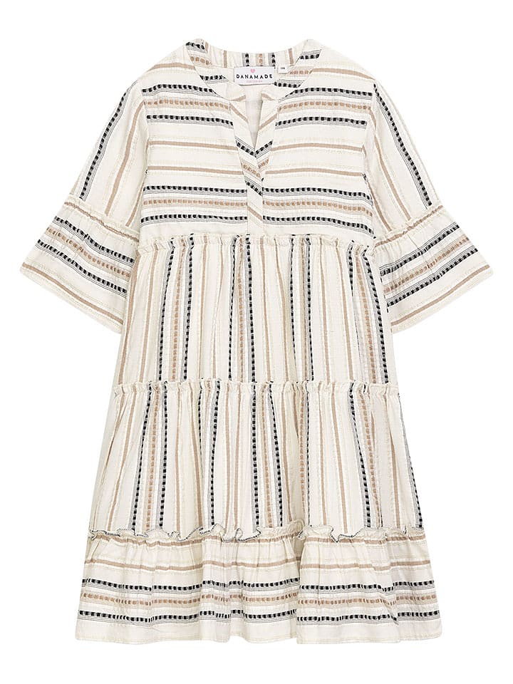 Danamade Sukienka "Dkahula" w kolorze kremowo-beżowo-czarnym rozmiar: 128