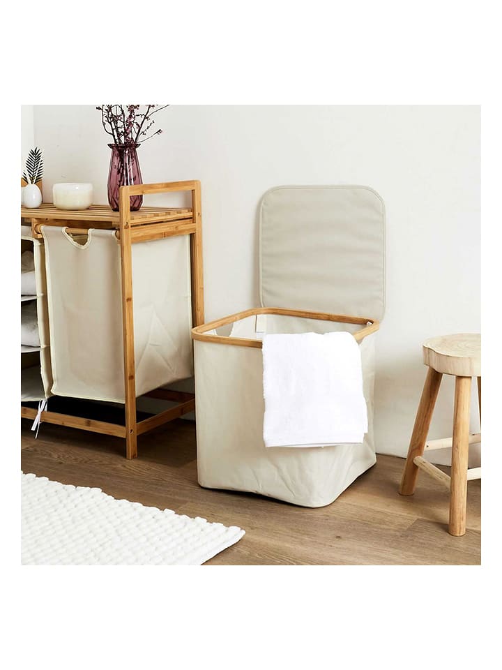 THE HOME DECO FACTORY Kosz w kolorze kremowo-jasnobrązowym - 38 x 38 x 38 cm rozmiar: onesize