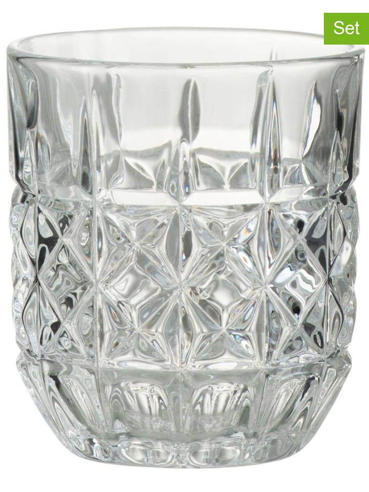 J Line Szklanki (4 szt.) do whisky - wys. 9,5 x Ø 8,2 cm rozmiar: onesize