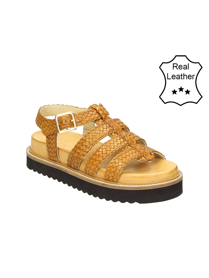 Bullboxer Skórzane sandały w kolorze jasnobrązowym rozmiar: 42