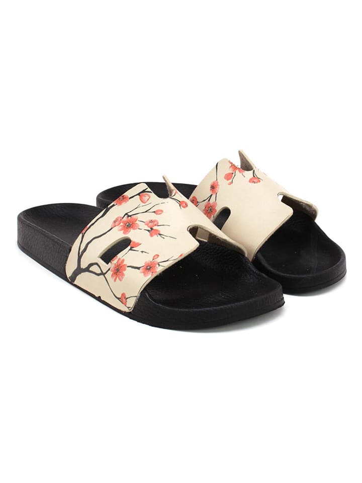 Calceo Klapki w kolorze kremowo-czarnym rozmiar: 41