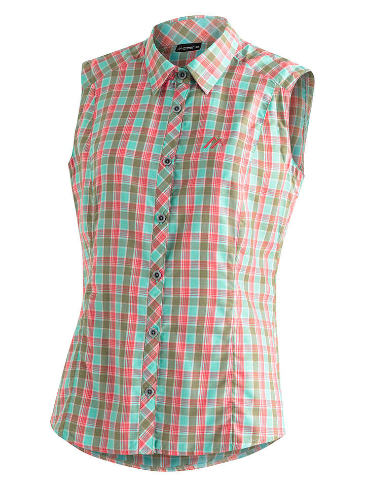 Maier Sports Koszula funkcyjna "Paloma" w kolorze turkusowo-żółto-oliwkowym rozmiar: 36