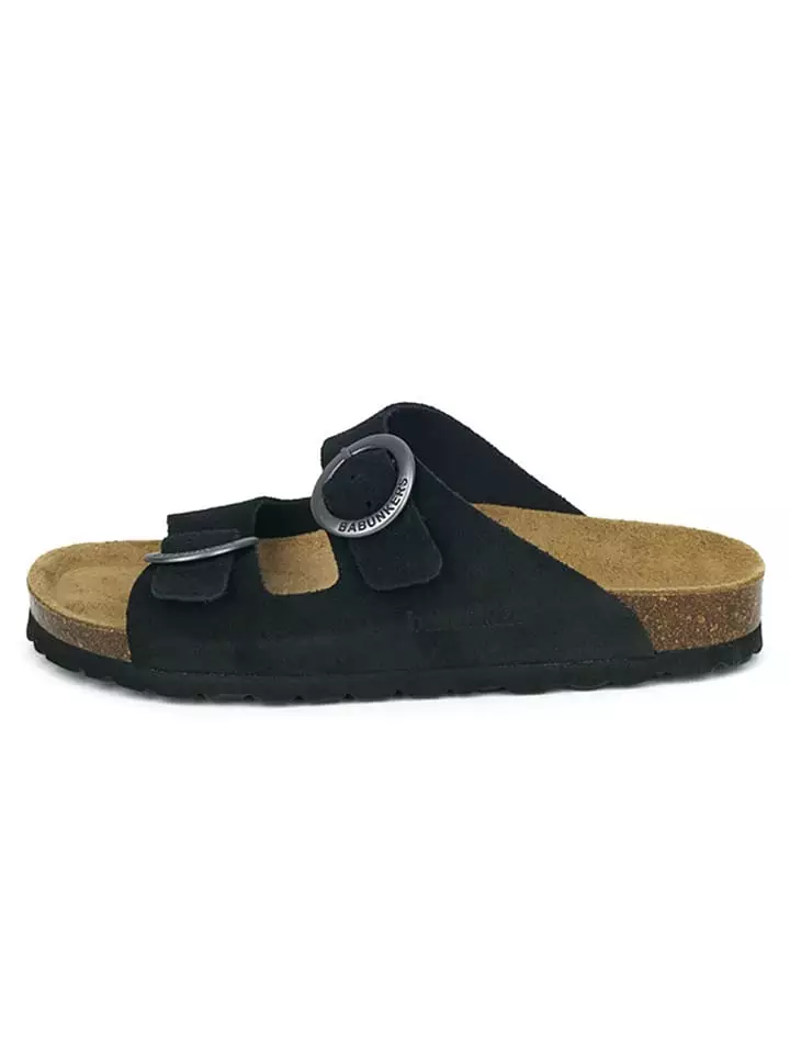 BABUNKERS Family Skórzane klapki w kolorze czarnym rozmiar: 40