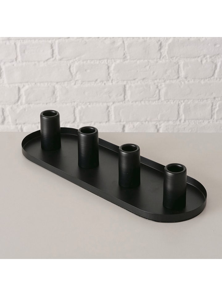 Boltze Świecznik "Balina" w kolorze czarnym - szer. 36 cm rozmiar: onesize