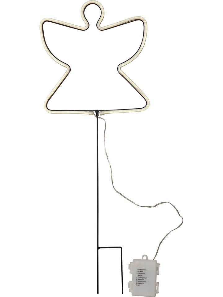 STAR Trading Lampa ogrodowa LED "Neon Angel" w kolorze biało-czarnym - 23,5 x 65 cm rozmiar: onesize