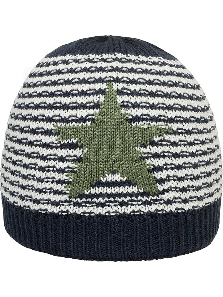 Döll Dzianinowa czapka w kolorze granatowo-białym rozmiar: 53 cm