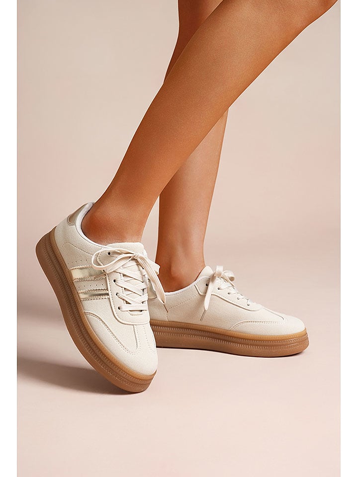 Foreverfolie Sneakersy w kolorze złoto-kremowym rozmiar: 39