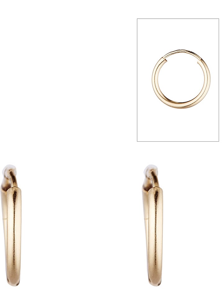 CARATELLI Złote kolczyki-kreole "Créoles Simplicité" rozmiar: onesize