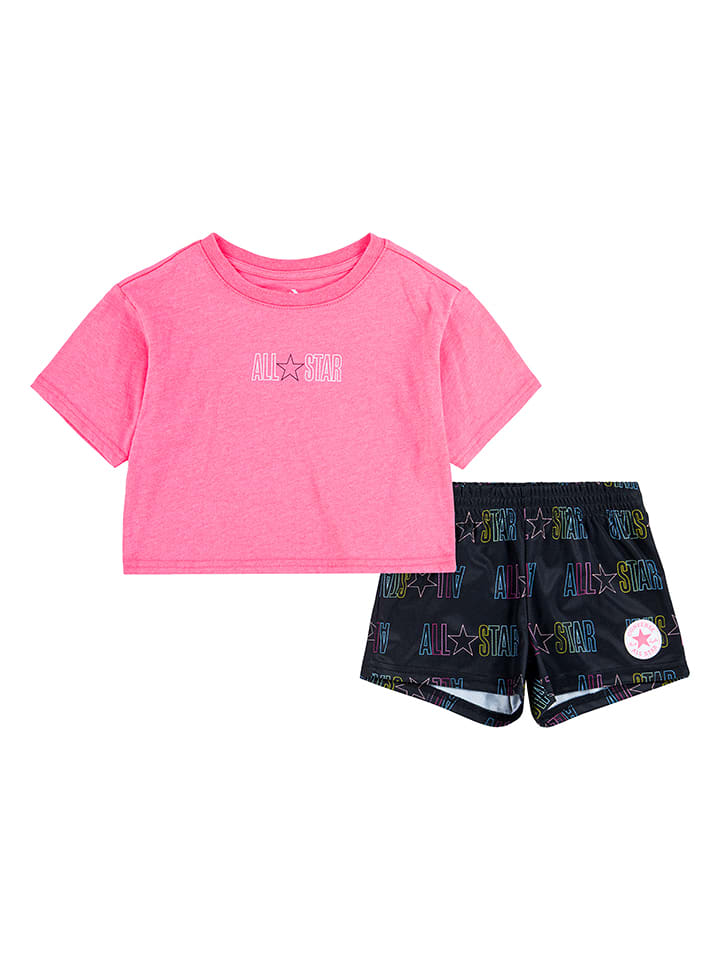 Converse 2-częściowy zestaw w kolorze różowo-czarnym rozmiar: 104/110