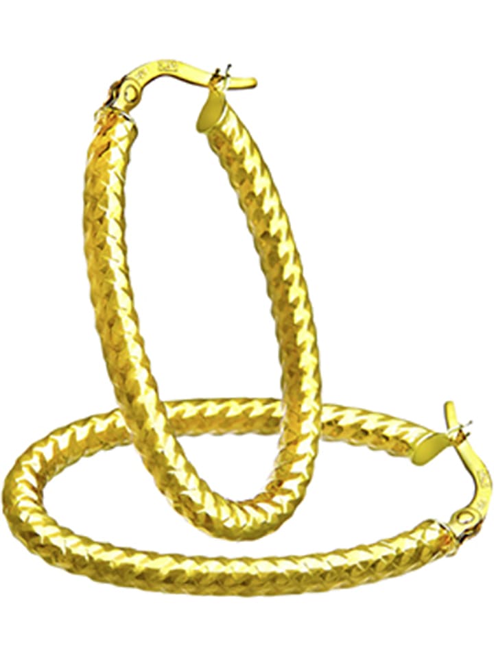 Diamant Exquis Złote kolczyki-kreole rozmiar: onesize