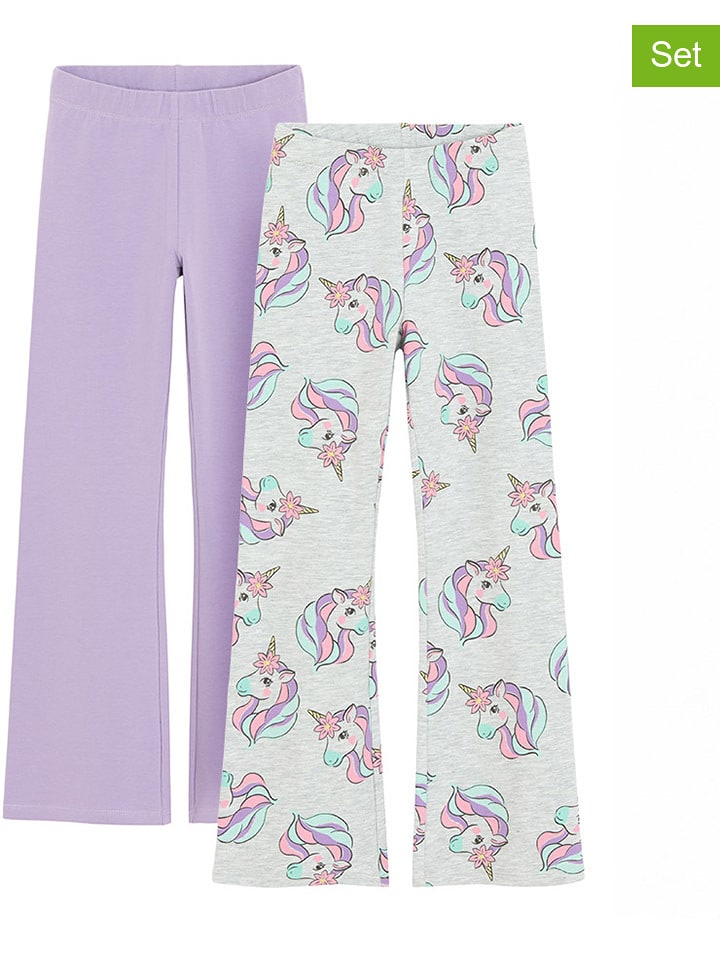 COOL CLUB Legginsy (2 pary) w kolorze fioletowo-szarym rozmiar: 104