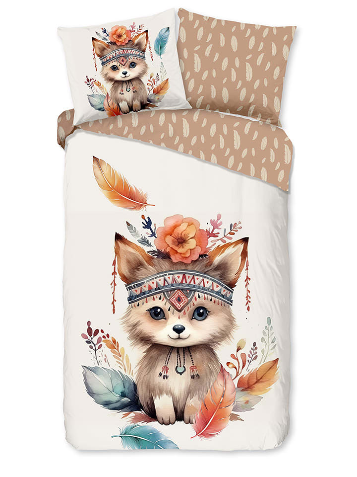 Good Morning Komplet pościeli "Hay" w kolorze biało-jasnobrązowym rozmiar: 140x220 cm