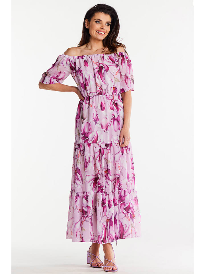 Awama Sukienka w kolorze różowym ze wzorem rozmiar: L