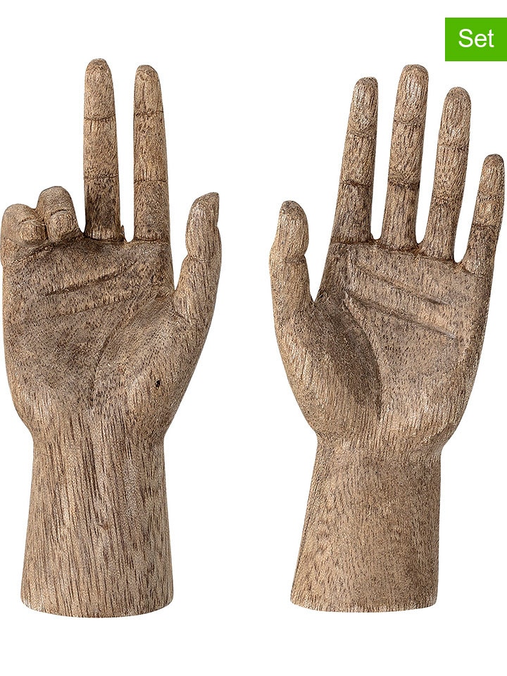 Bloomingville Dekoracje (2 szt.) "Ties" w kolorze jasnobrązowym - 5 x 13 x 2,5 cm rozmiar: onesize