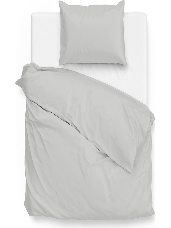 HNL Komplet pościeli "Satinado" w kolorze jasnoszarym z mako-satyny rozmiar: 200x220 cm
