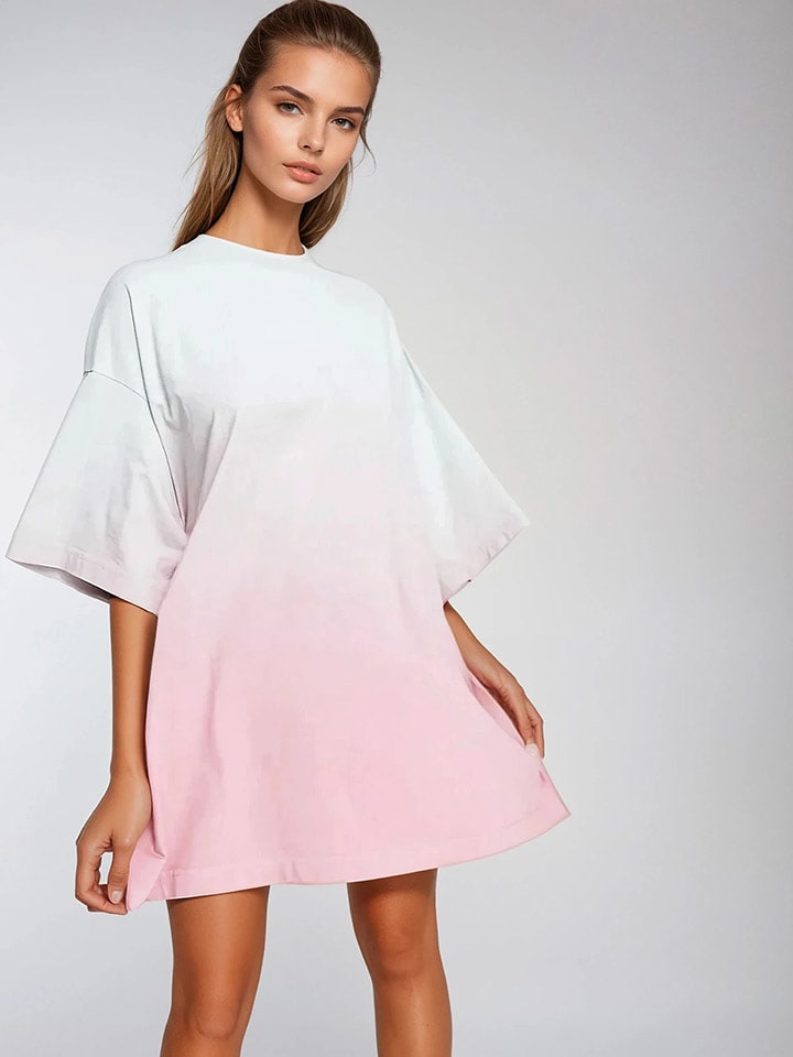 Weekday Koszulka w kolorze jasnoróżowo-miętowym rozmiar: XS