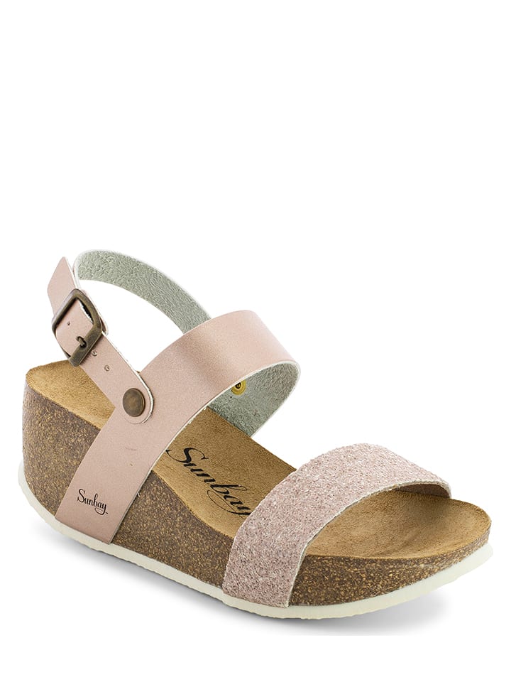 Sunbay Sandały "Hibiscus" w kolorze jasnoróżowym na koturnie rozmiar: 41