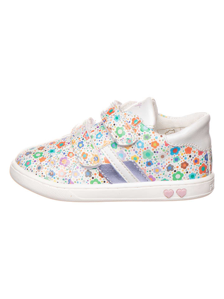 Primigi Skórzane sneakersy w kolorze białym ze wzorem rozmiar: 23