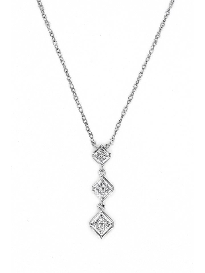 DIAMANTA Złoty naszyjnik z diamentami - dł. 42 cm rozmiar: onesize