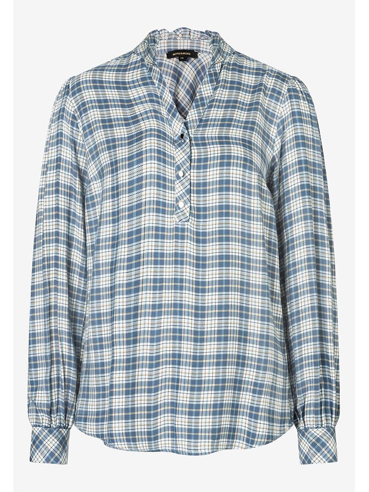 More & More Bluzka w kolorze niebiesko-białym rozmiar: 34