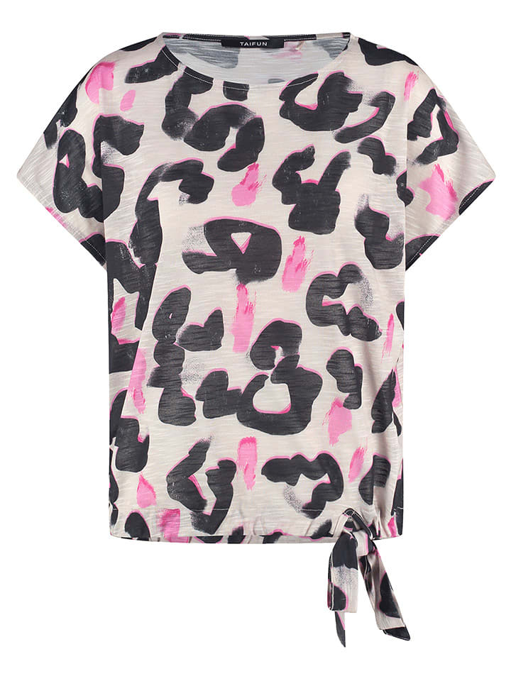 TAIFUN Koszulka w kolorze beżowo-jasnoróżowo-czarnym rozmiar: 40