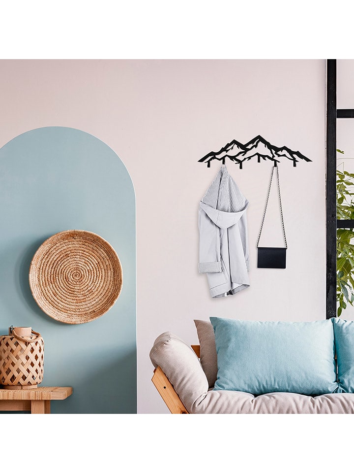 ABERTO DESIGN Wieszak w kolorze czarnym - 80 x 25 cm rozmiar: onesize