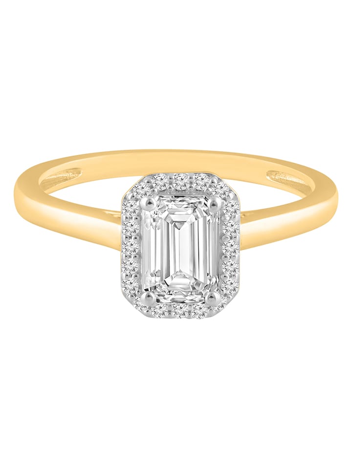 Diamonds lab grown Złoty pierścionek z diamentami rozmiar: 58