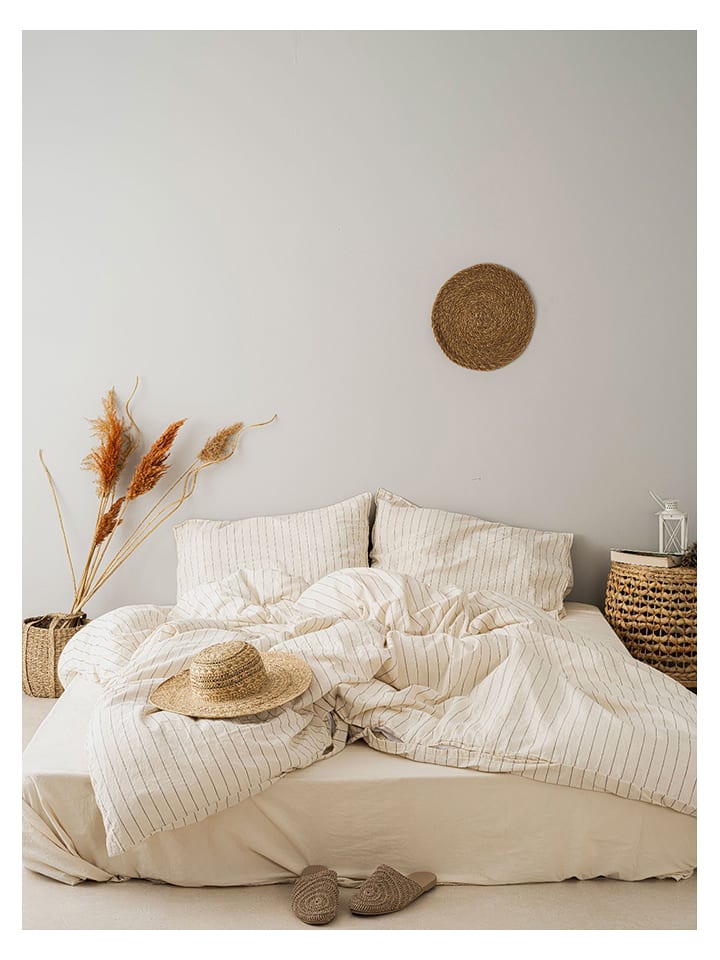 Colourful Cotton Komplet pościeli renforcé w kolorze kremowym rozmiar: 135x200 cm