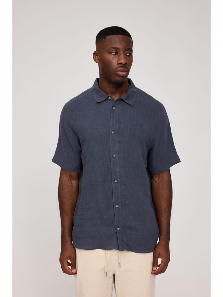MAZINE Lniana koszula w kolorze granatowym rozmiar: S