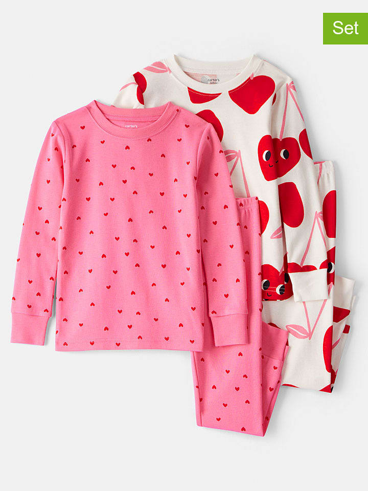 carter's Piżamy (2 szt.) w kolorze różowo-kremowo-czerwonym rozmiar: 98