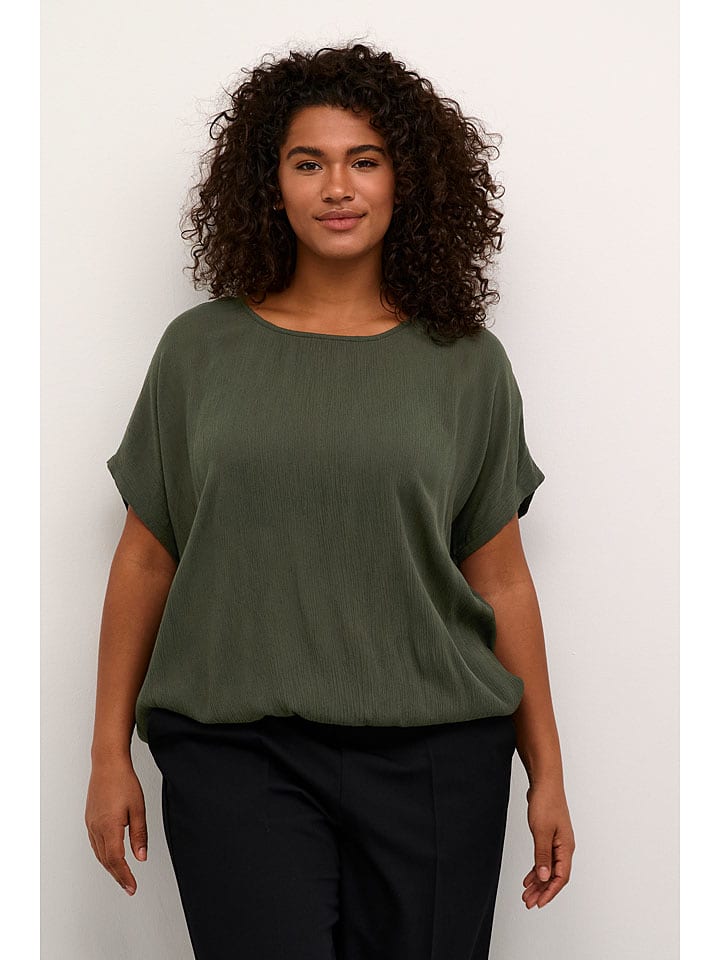 Kaffe Koszulka "Ami" w kolorze ciemnozielonym rozmiar: 50