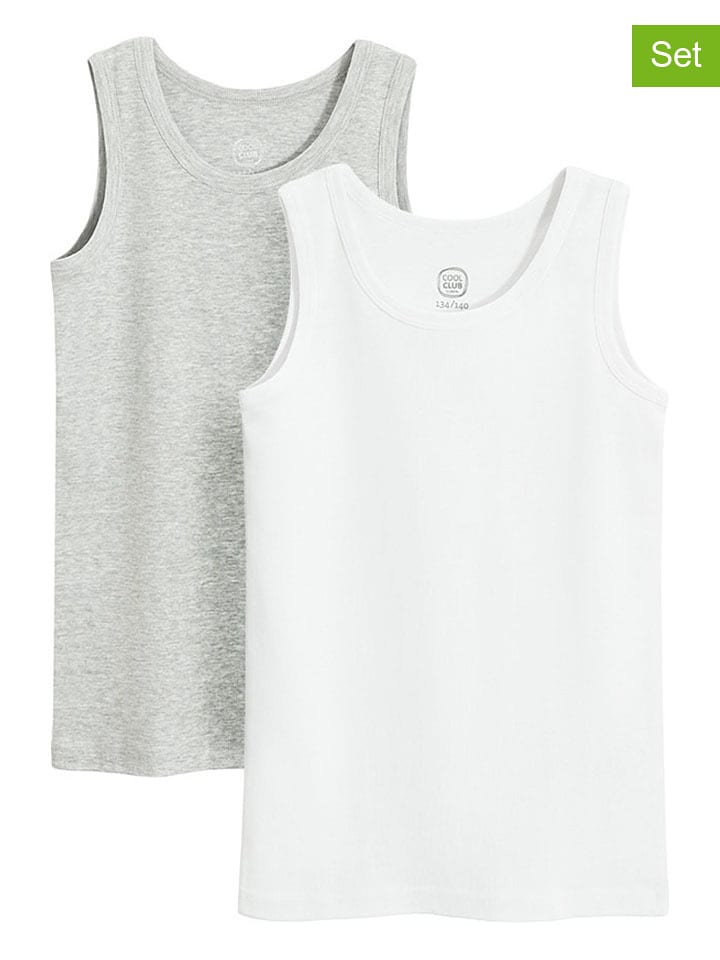 COOL CLUB Podkoszulki (2 szt.) w kolorze białym i szarym rozmiar: 86/92