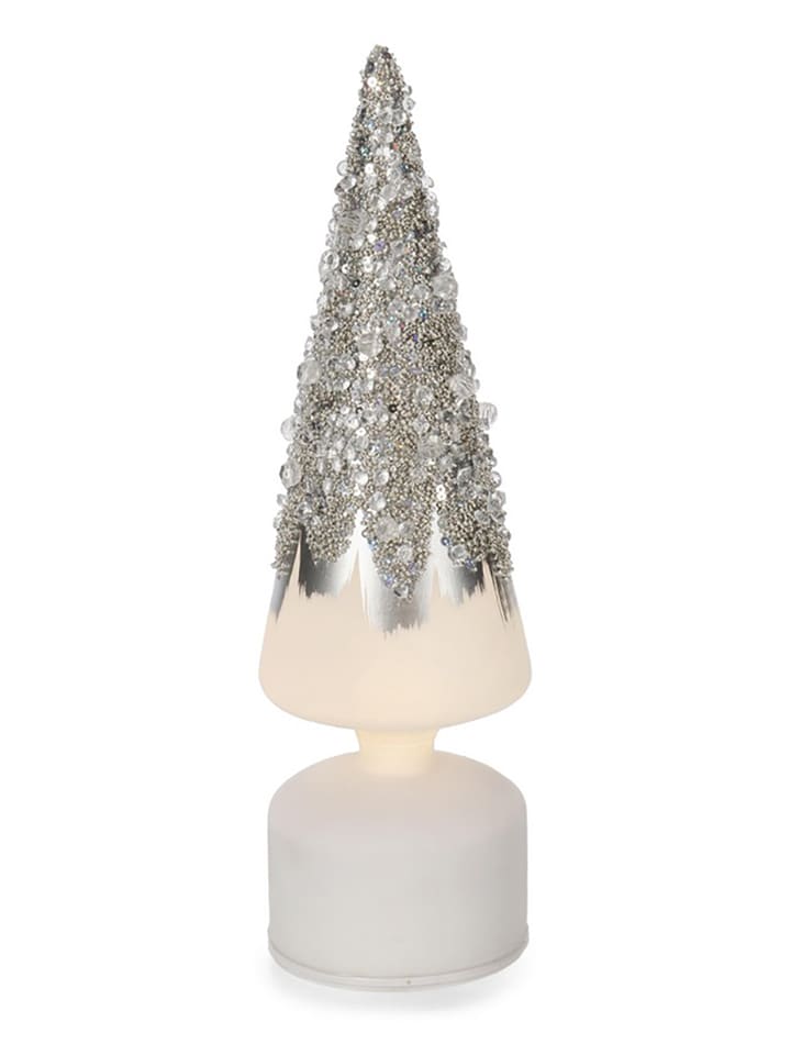 Bizzotto Dekoracyjna lampa LED w kolorze srebrno-białym - wys. 30 cm rozmiar: onesize