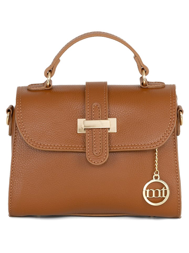Mia Tomazzi Skórzana torebka "Diomede" w kolorze jasnobrązowym - 24 x 20 x 12 cm rozmiar: onesize