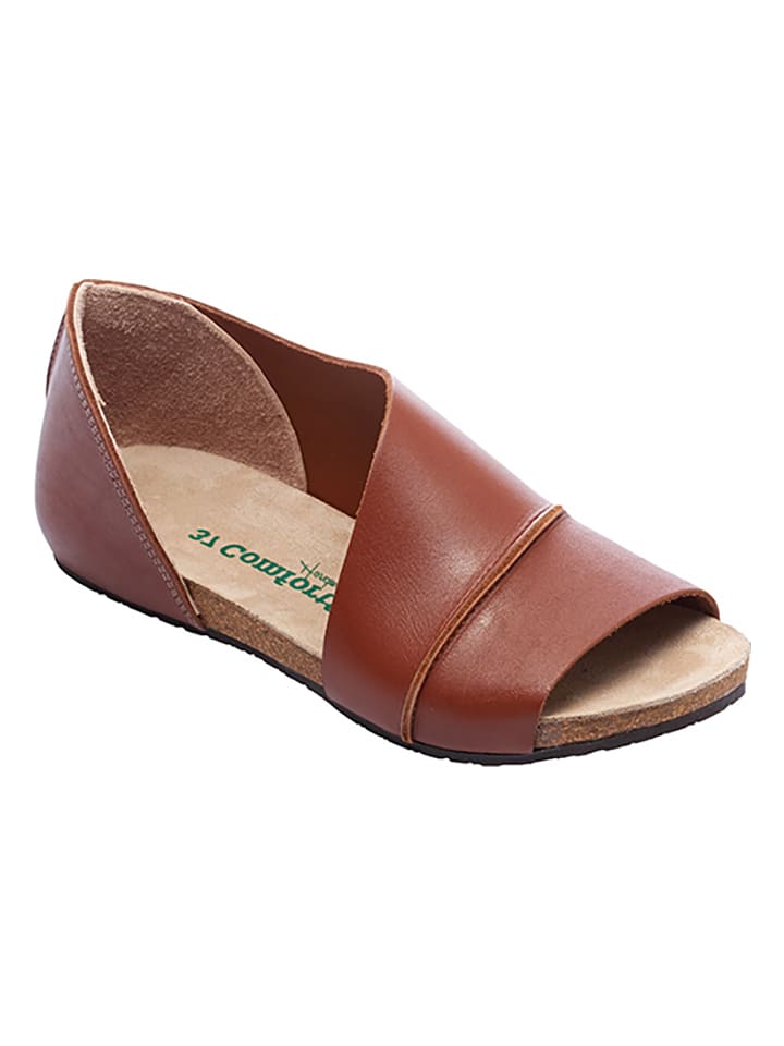 Comfortfusse Skórzane baleriny w kolorze brązowym rozmiar: 39