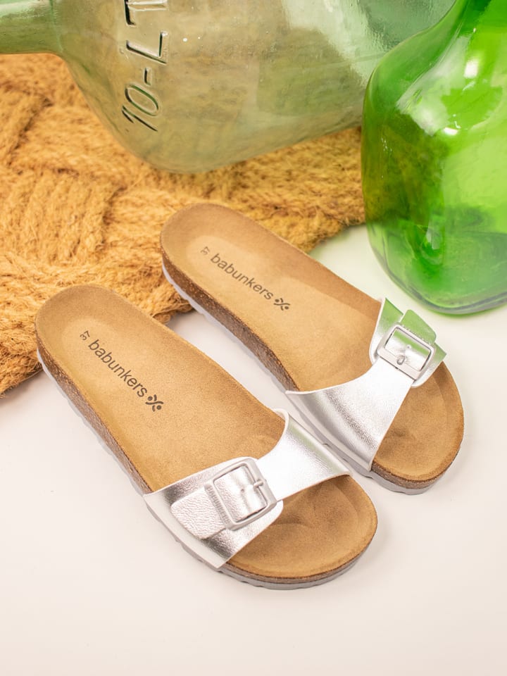 BABUNKERS Family Klapki w kolorze srebrnym rozmiar: 42