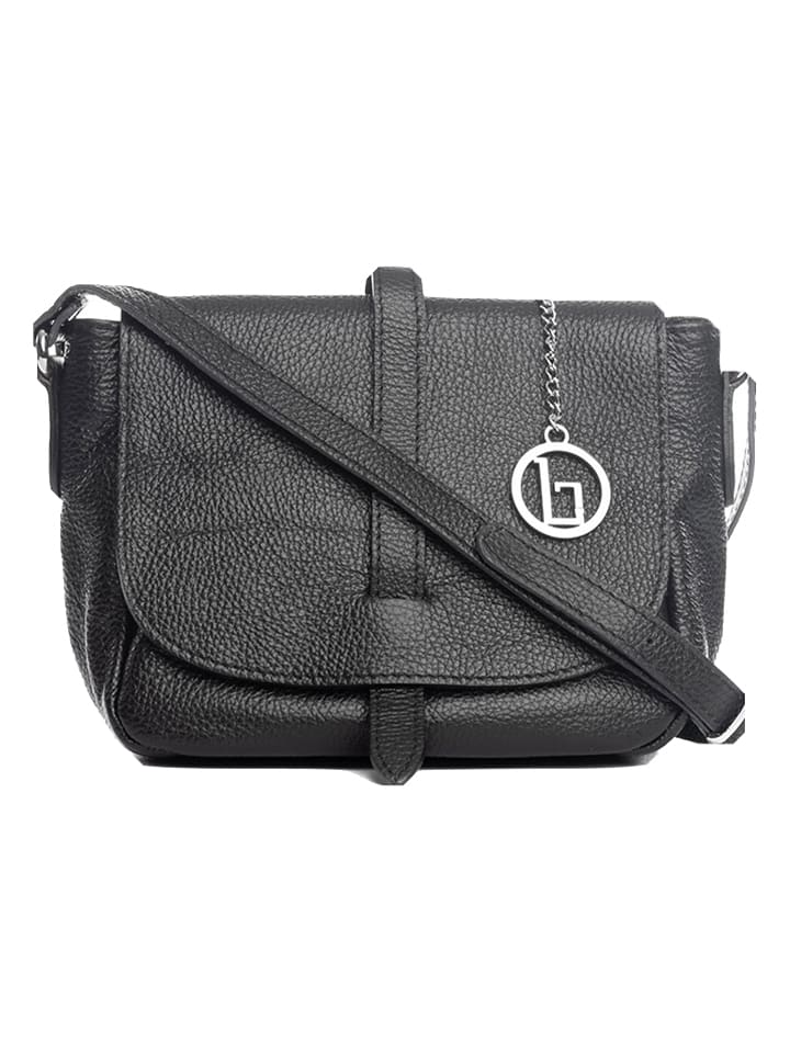 Lia Biassoni Skórzana torebka "Mella" w kolorze czarnym - 24 x 20 x 9 cm rozmiar: onesize