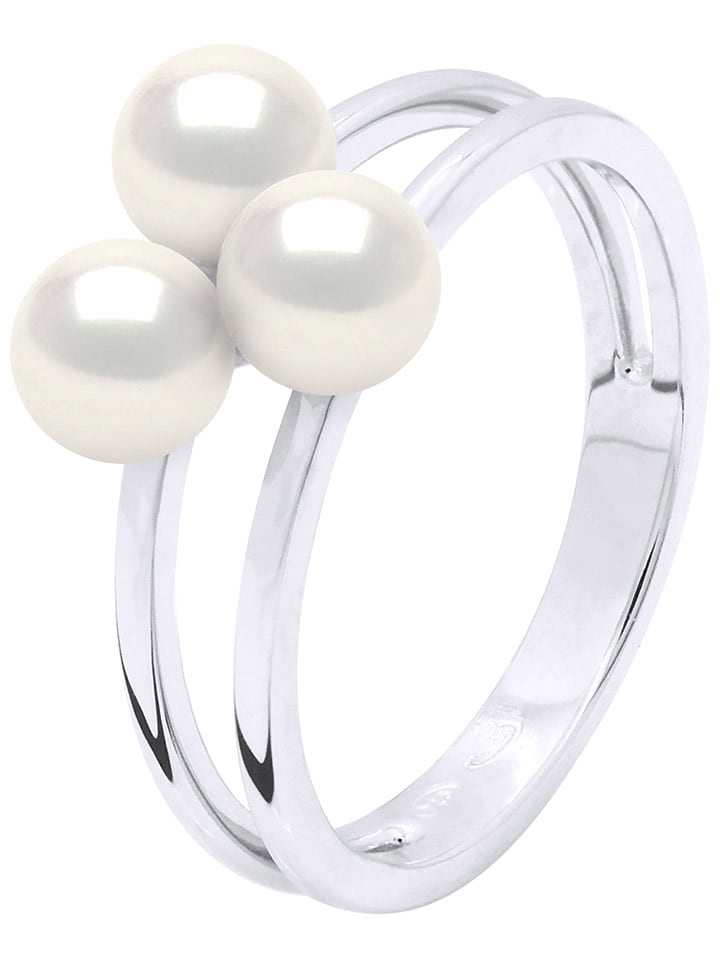 ATELIERS SAINT GERMAIN Srebrny pierścionek z perłami rozmiar: 56