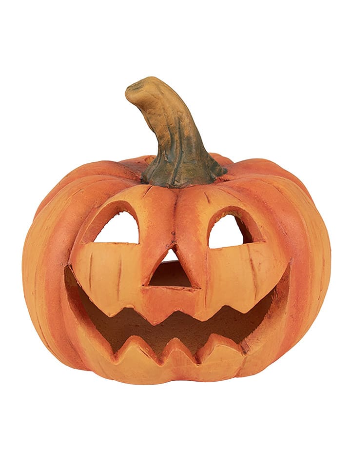 Clayre & Eef Świecznik w kolorze pomarańczowym - wys. 12 x Ø 13 cm rozmiar: onesize