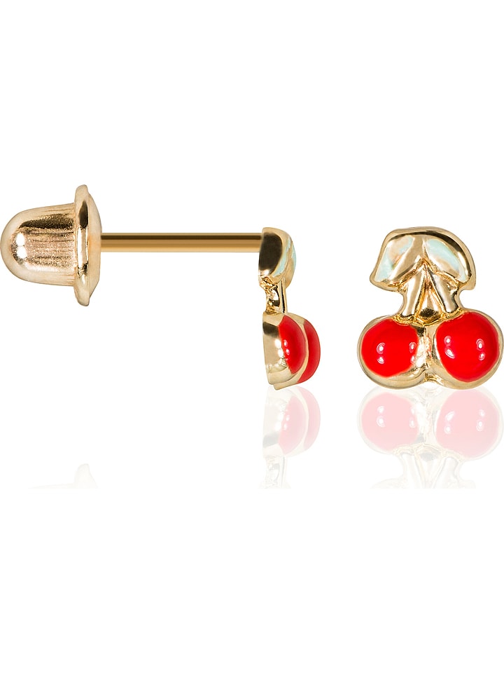 OR ÉCLAT Złote kolczyki-wkrętki "Cerisette" rozmiar: onesize