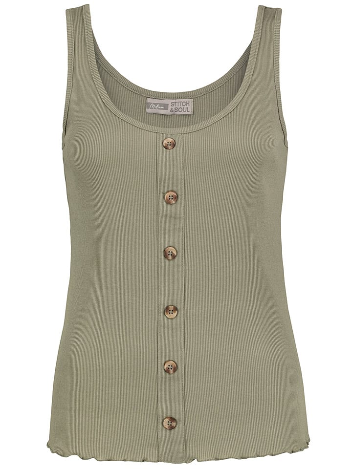 Stitch & Soul Top w kolorze khaki rozmiar: XS
