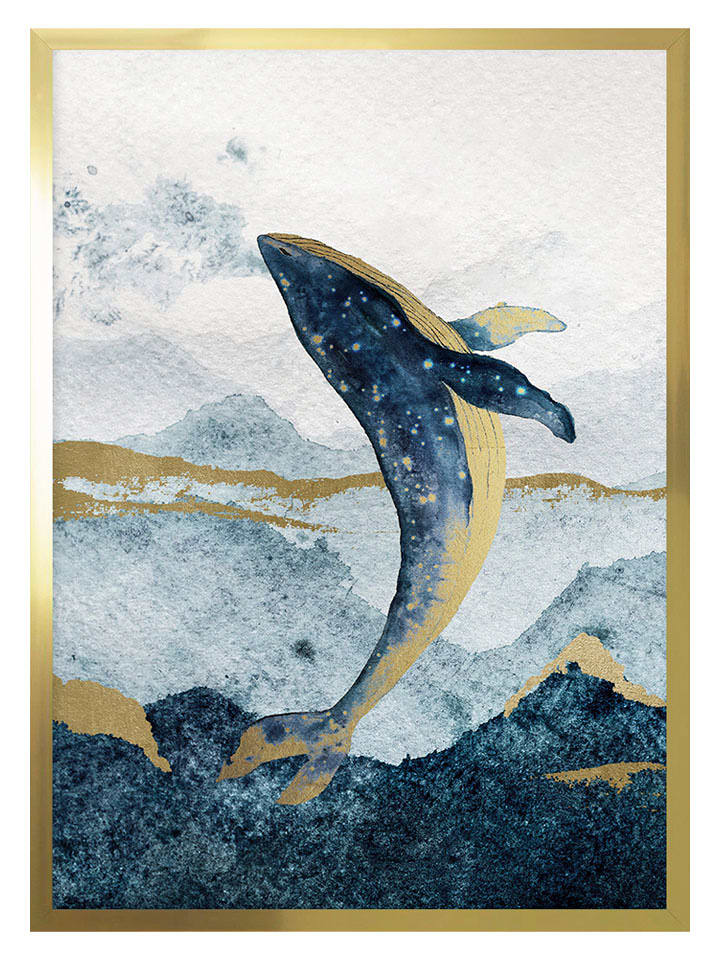 Ars Longa Druk artystyczny "Golden Whale" w ramce - 70 x 50 cm rozmiar: onesize