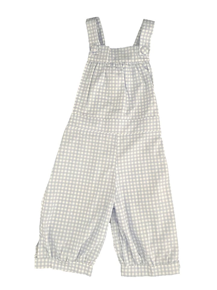 Deux ans de vacances Ogrodniczki w kolorze niebiesko-białym rozmiar: 122/128